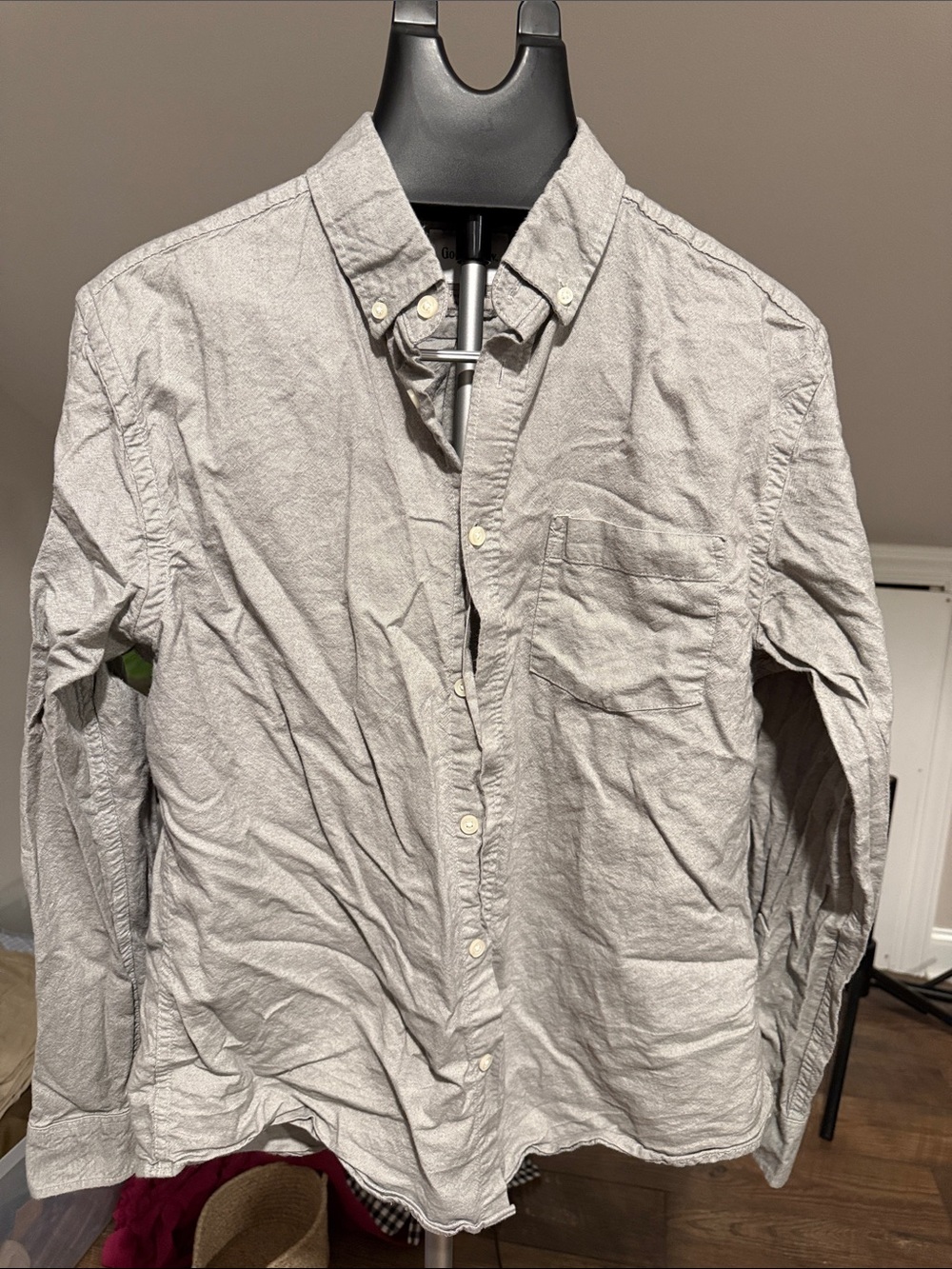 Goodfellow & Co Light Gray Button-Down Casual Shirt